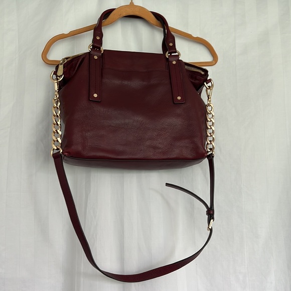 Michael Kors maroon satchel with crossbody strap - Picture 2 of 14